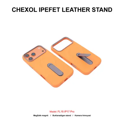 CHEXOL IPEFET LEATHER STAND FL18 IP17 PRO ORANGE