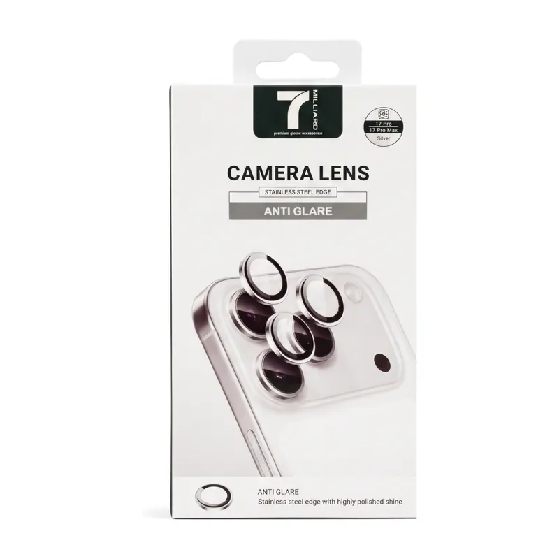 CAMERA LENS 7 MILLIARD ANTI GLARE 7MCLAG17PMSL IP17 PRO/PRO MAX SILVER