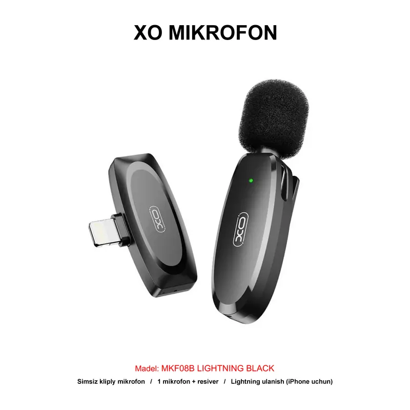 MIKROFON XO MKF08B LIGHTNING BLACK