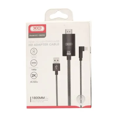 XO HDMI CABLE GB008 2in1 LIGHTING BLACK