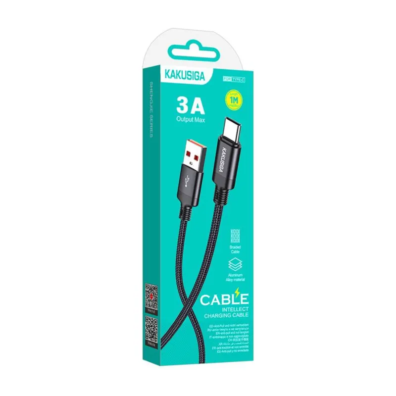 USB CABLE KAKUSIGA KSC-970 TYPE-C BLACK