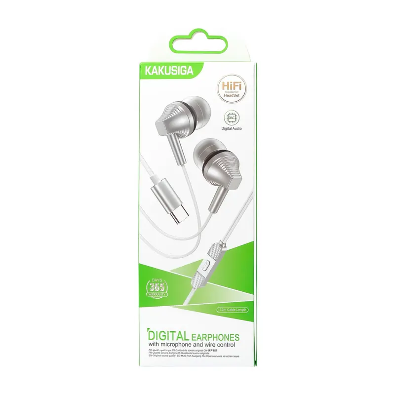 EARPHONE KAKUSIGA KSC-1309 TYPE-C SILVER