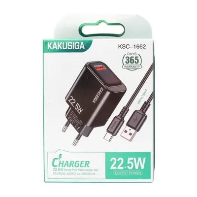 CHARGER KAKUSIGA KSC-1662 TYPE-C BLACK