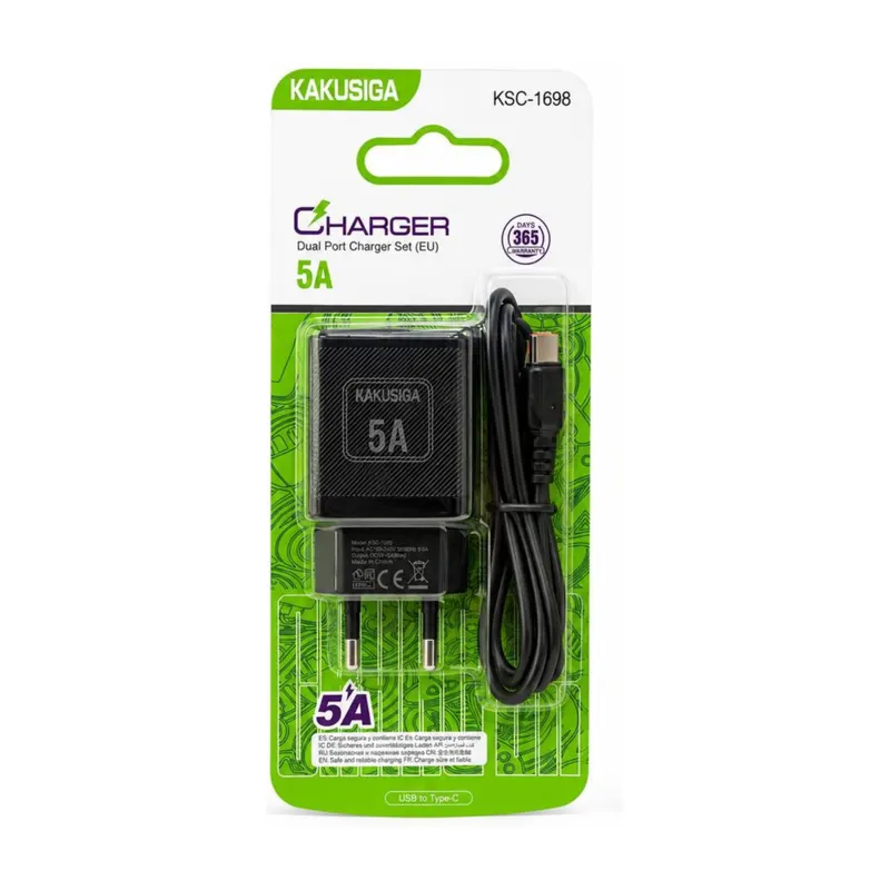 CHARGER KAKUSIGA KSC-1698 TYPE-C BLACK