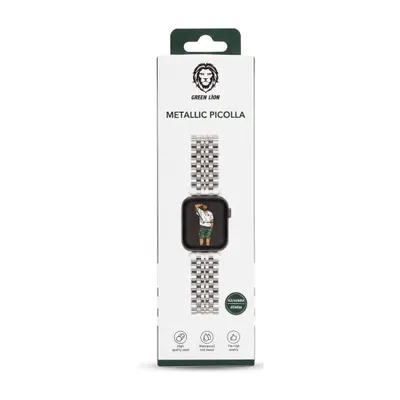 DUBAI REMESHOK 42-44-45mm GREEN METALLIC PICOLLA SILVER