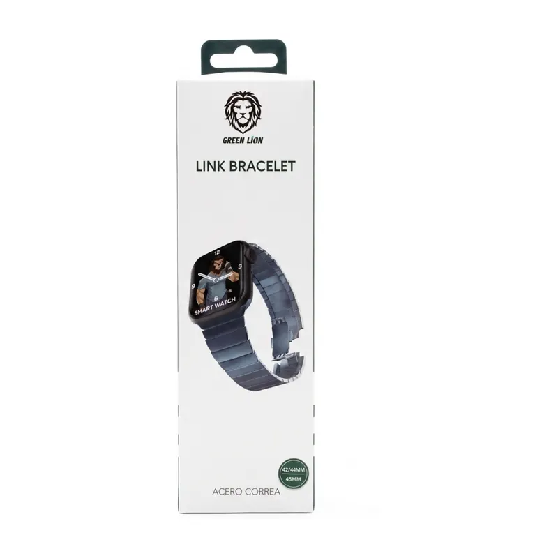 DUBAI REMESHOK 42-44-45mm GREEN ACERO CORREA LINK BLUE